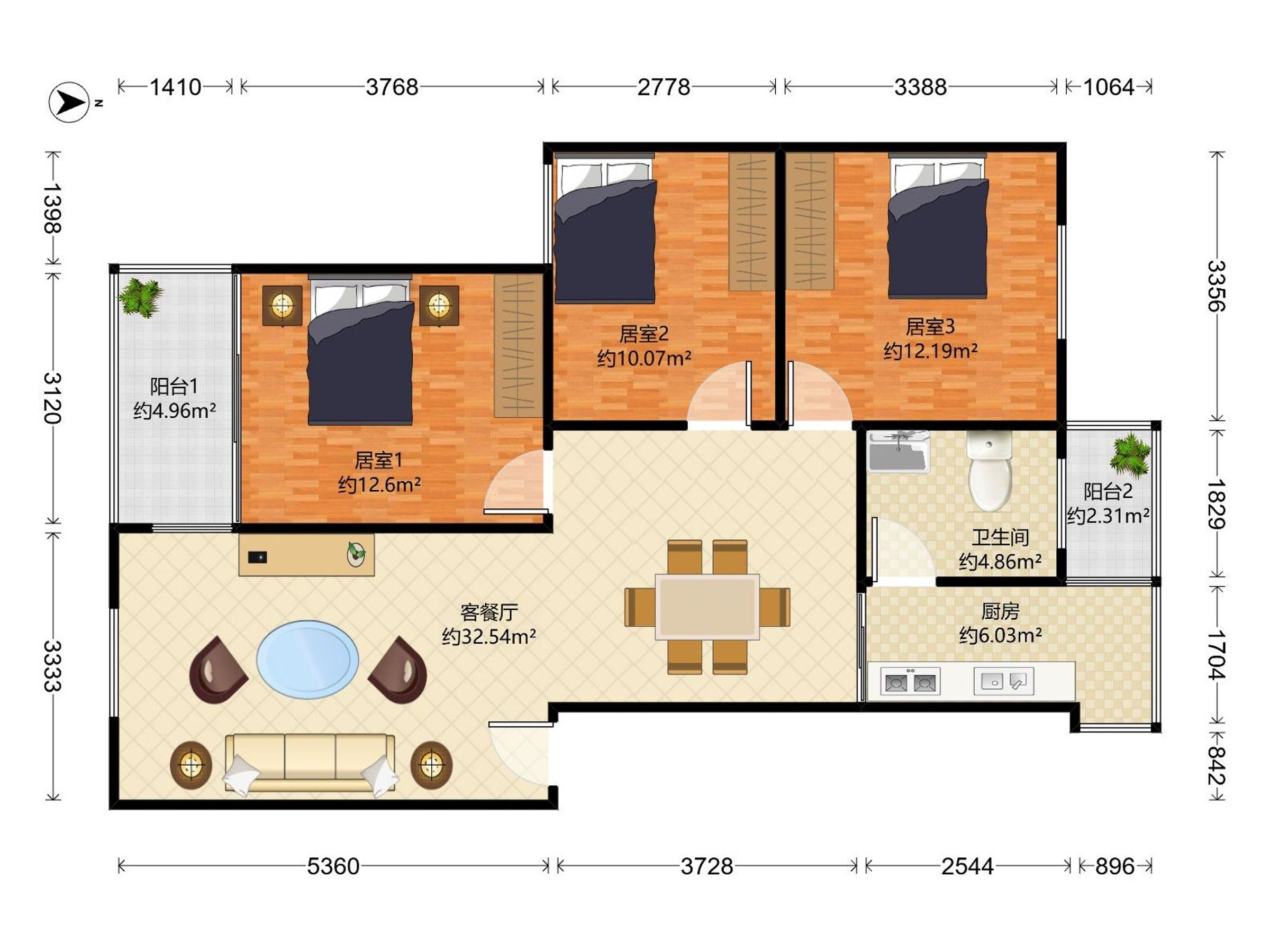地铁口，南北通透双阳台大三房，户型方正深中梅香护航
