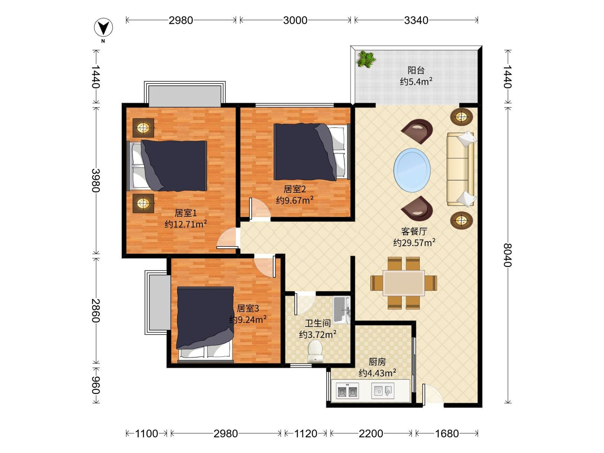 （第二梯队翠园旁）豪装三房，可拎包入住，业主诚心出售