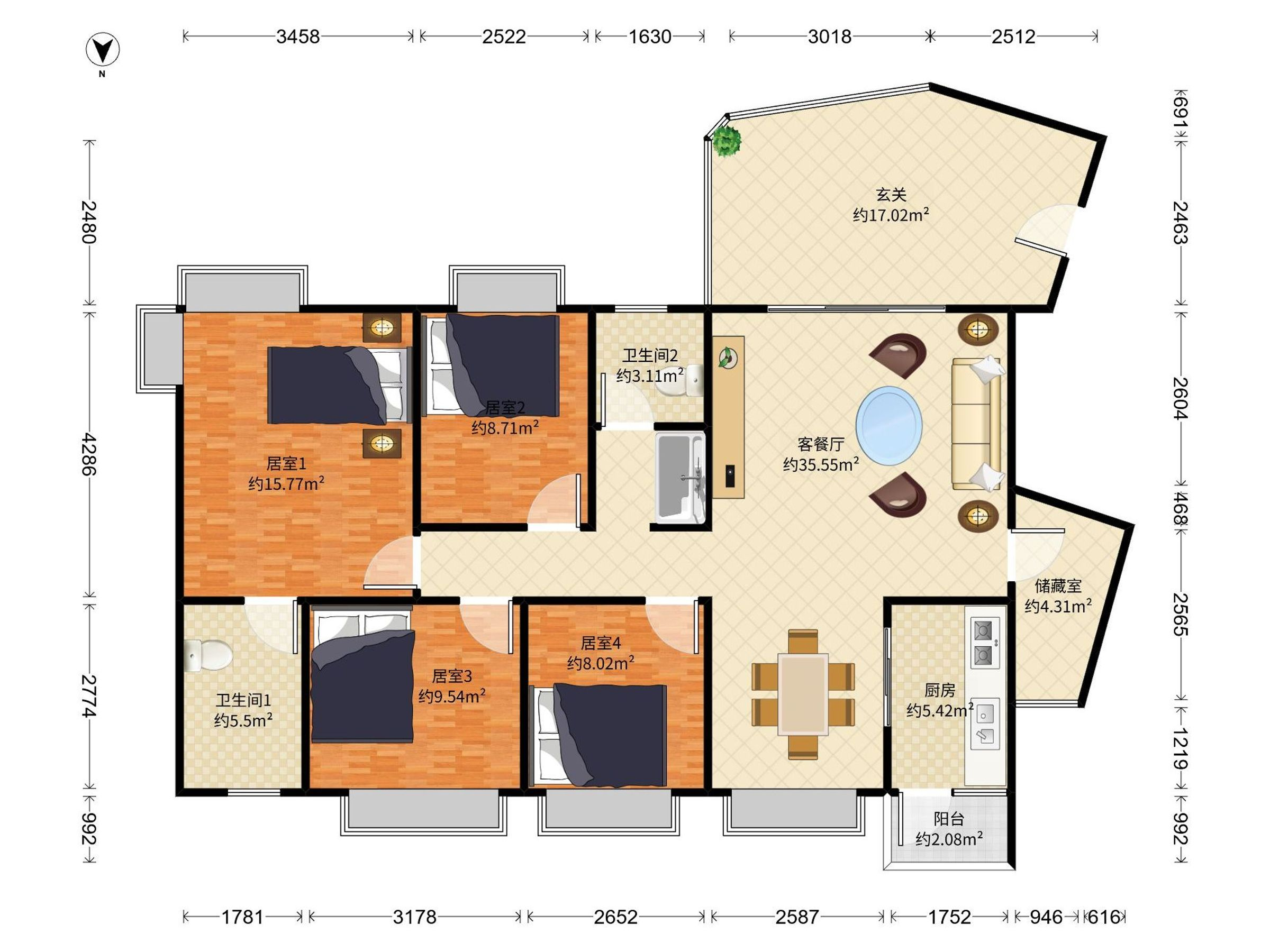 丽沙花都二期住家4房，业主诚心出售