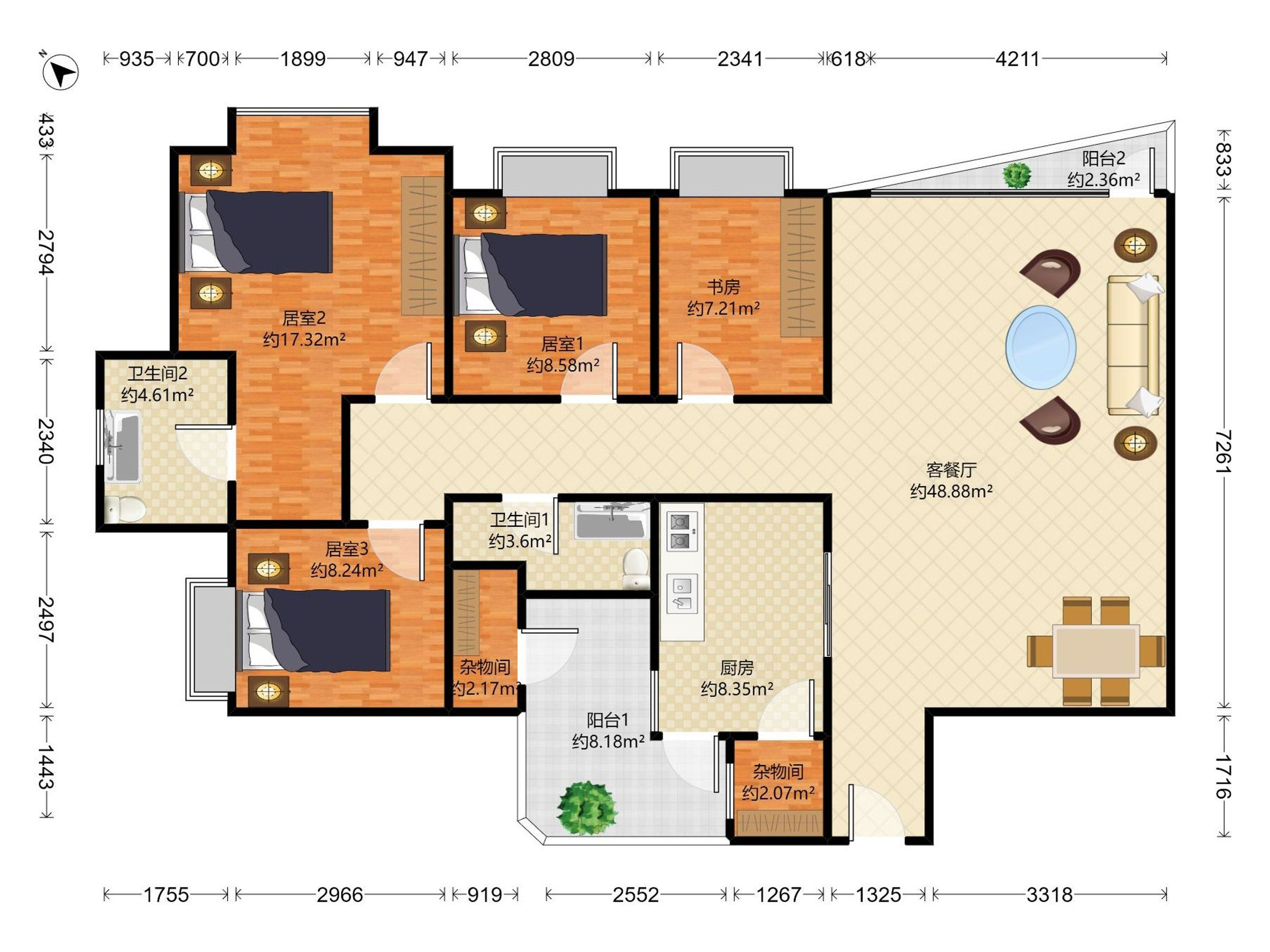 东海花园，精装修4房，楼下深圳外国语