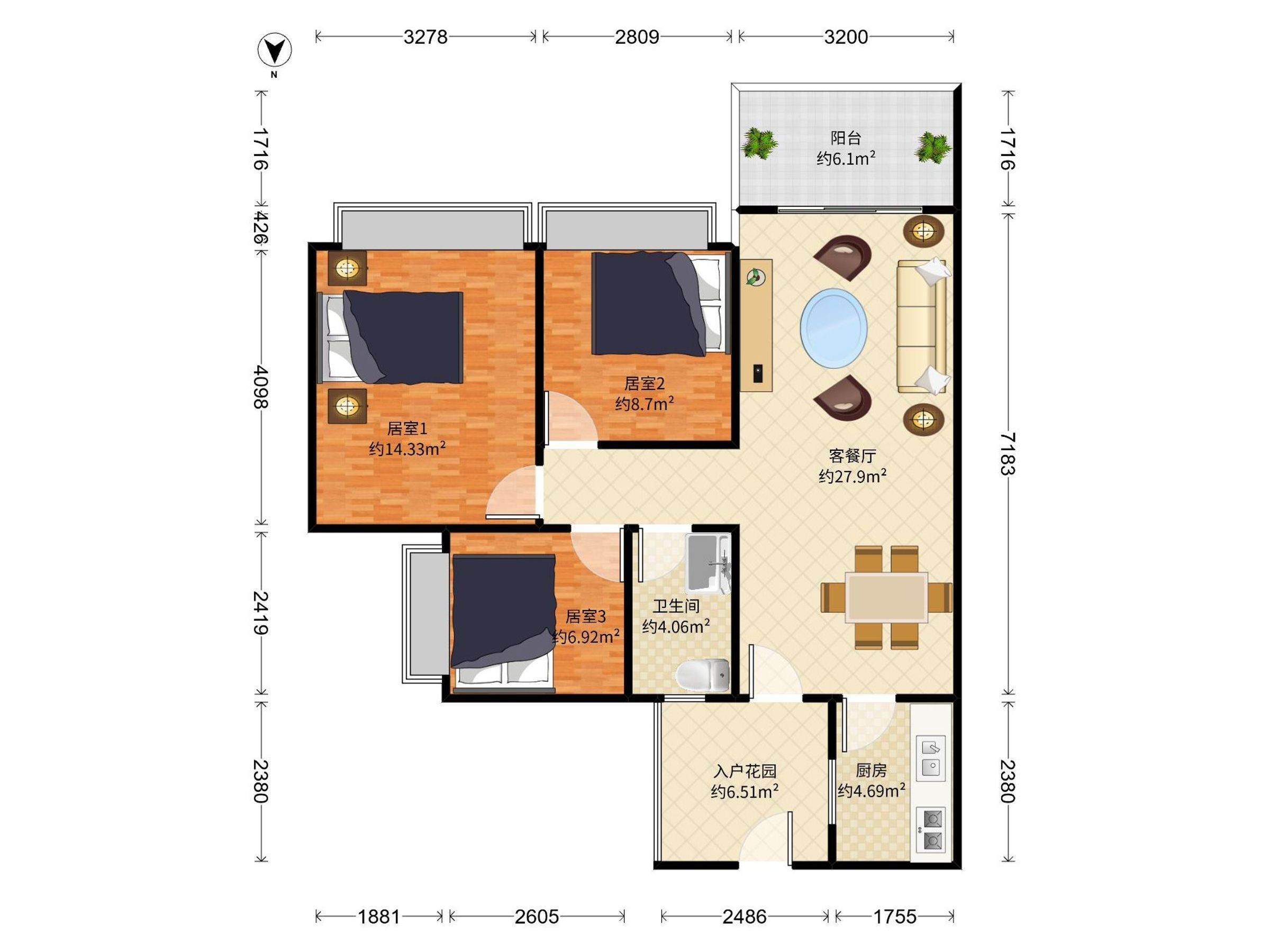 保利花城，方正户型，通风采光佳，带地面花园，人车分流，重点学校旁，业主诚售，随时看房！