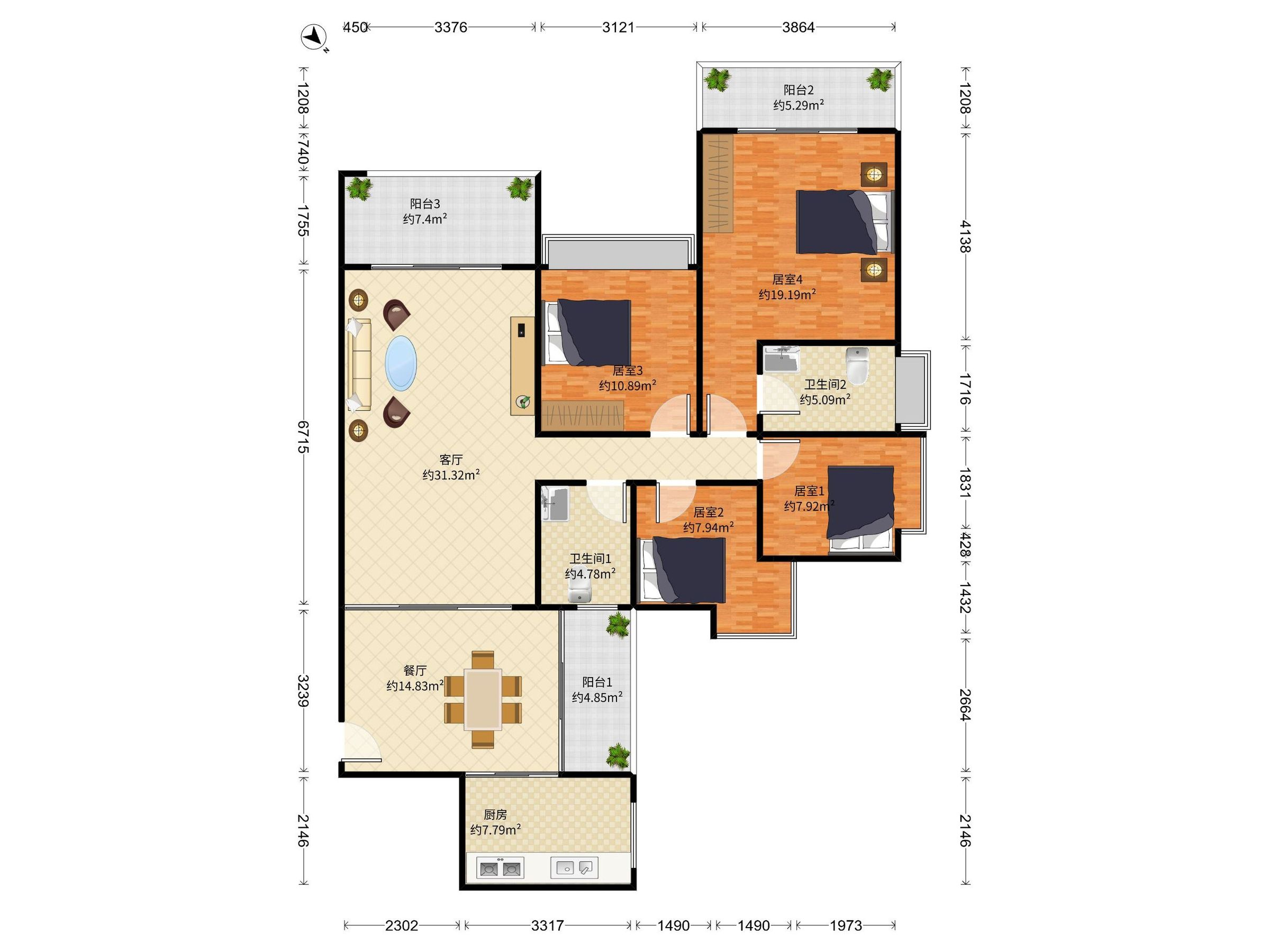 英郡年华二期，中楼层厅出阳台，带地面花园，人车分流，业主诚心出售，随时看房！
