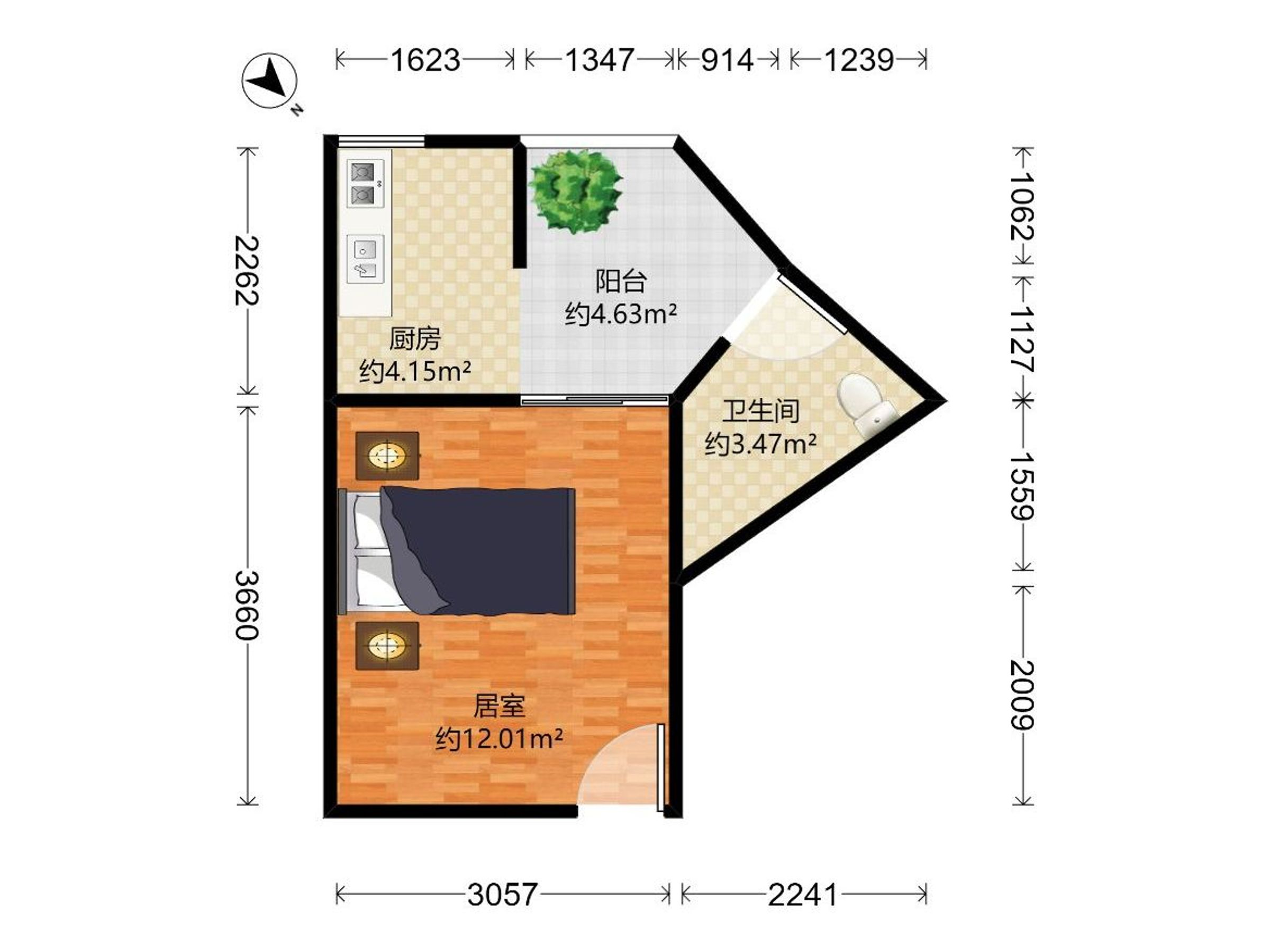 一品东门雅园 1房0厅1卫 30.56㎡