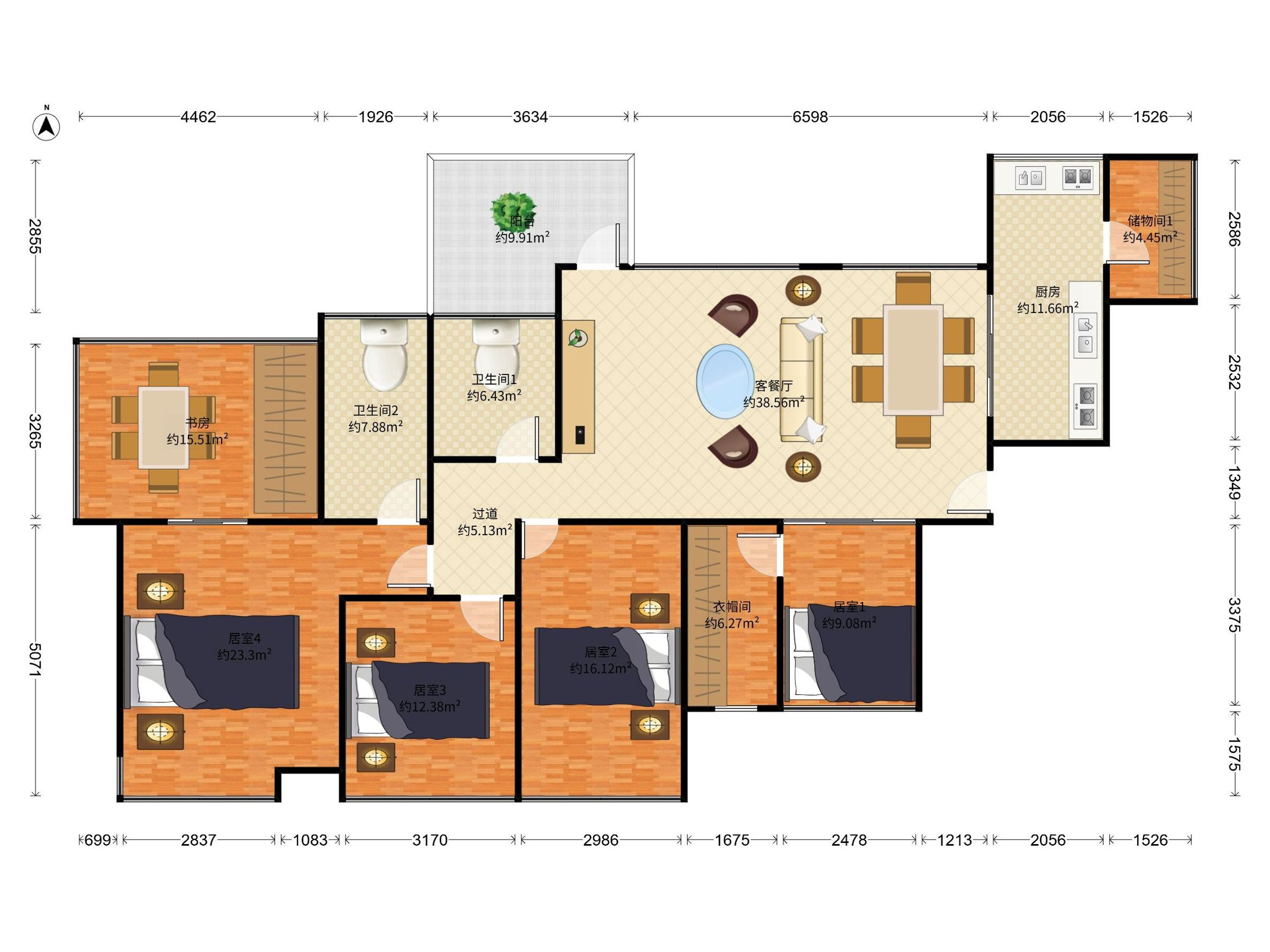 宽敞五室两厅，舒适生活空间，公园环绕，地铁便捷出行，理想家庭之选！