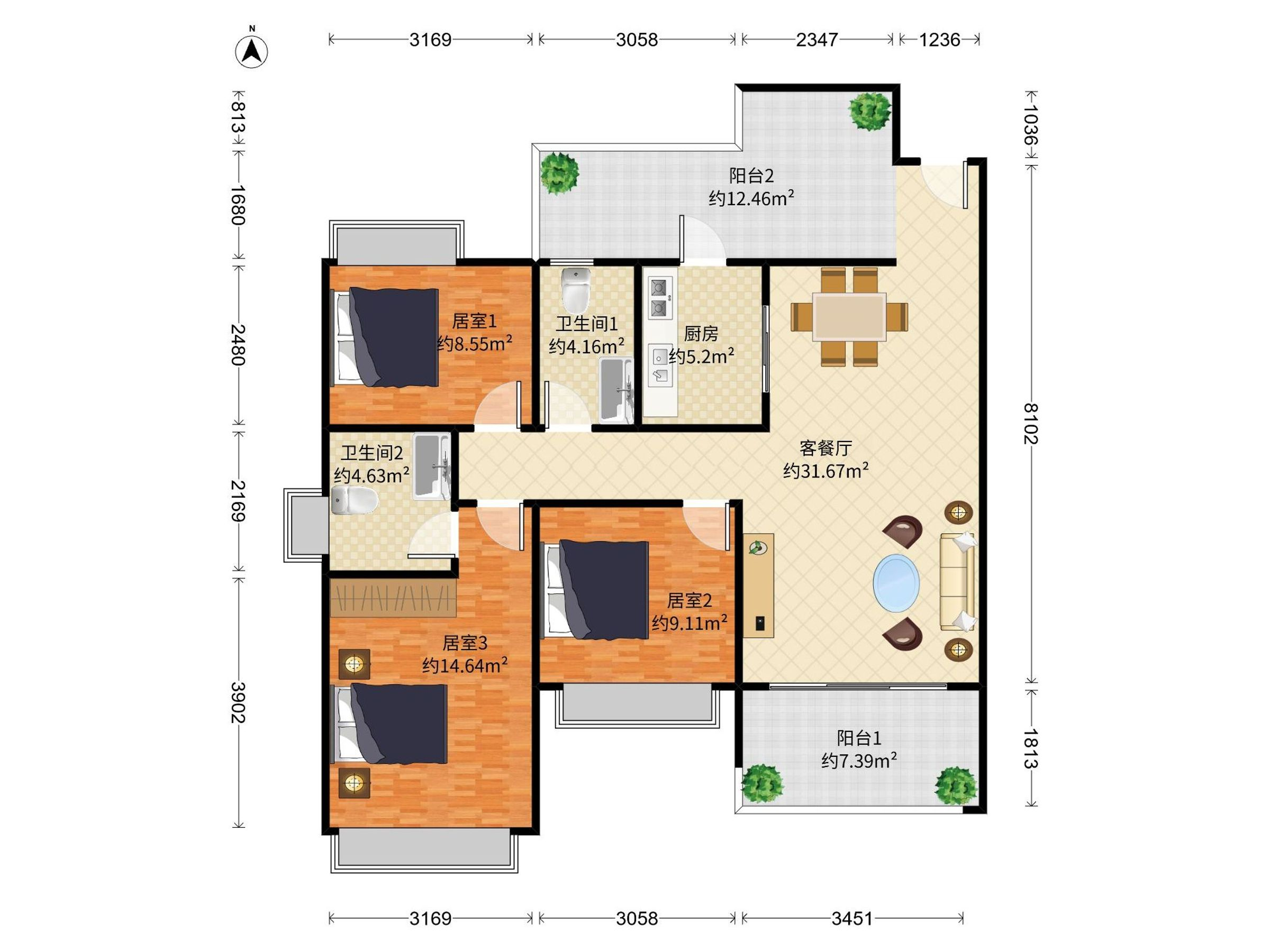 中澳，南向3房，急于出售。