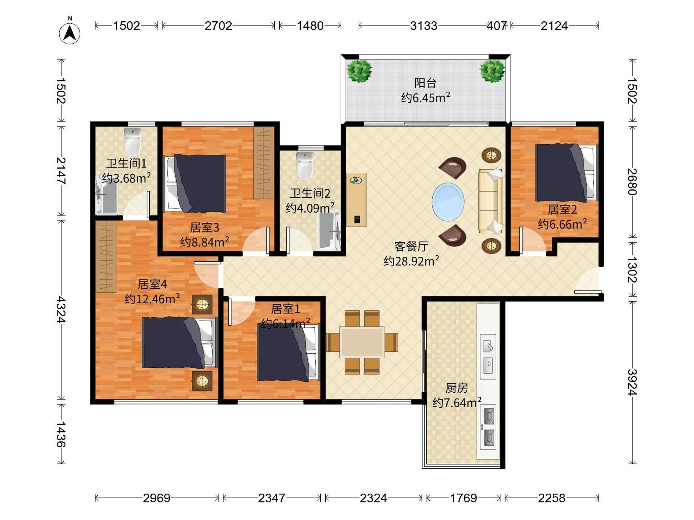 水悦馨园南北对流四房