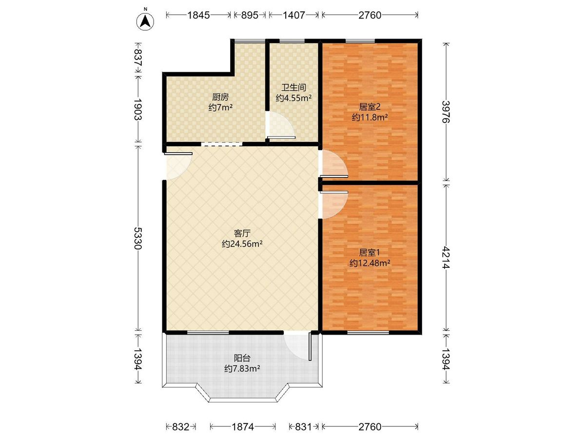 西环大街，实用两房，视野开阔