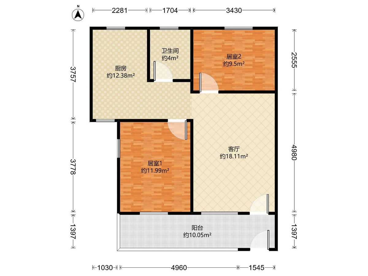 西环大街，两室，中层，户型方正