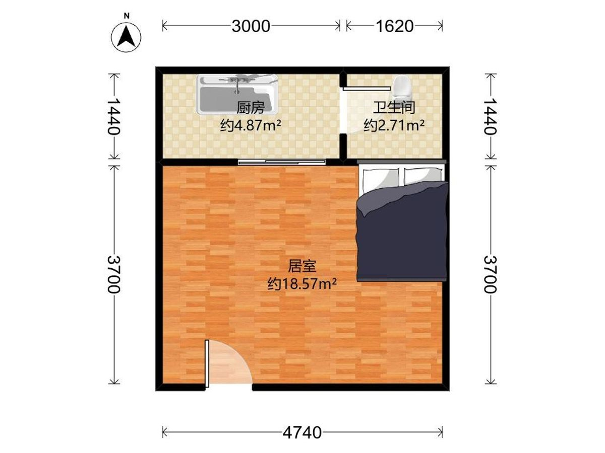 25㎡精致一居，南向采光温馨雅致