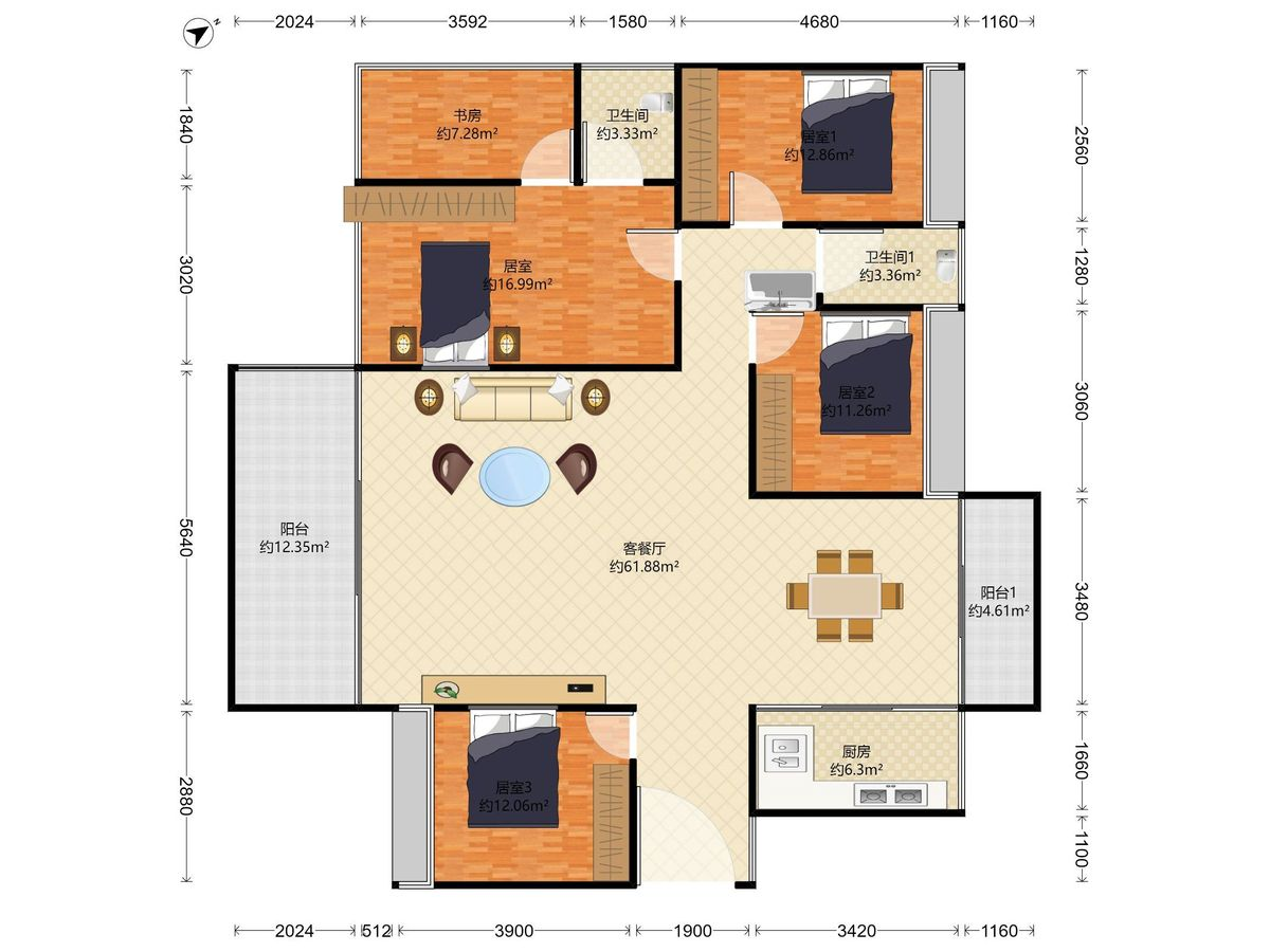天翔湖沁庭，朝南采光佳，中楼层新楼，车位充足，近大型公园，业主诚售，随时看房！