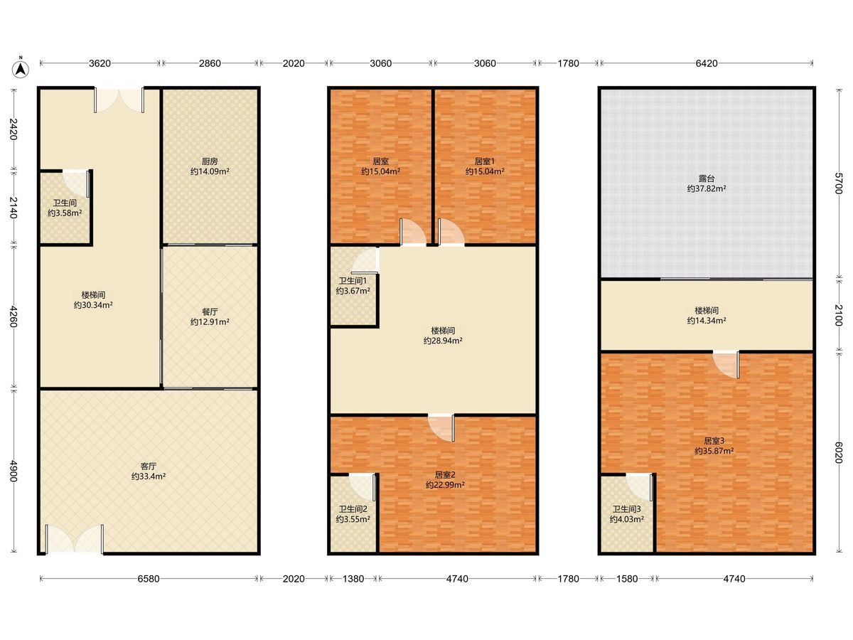 合生愉景湾 4房2厅4卫1厨1阳272.43m² 南