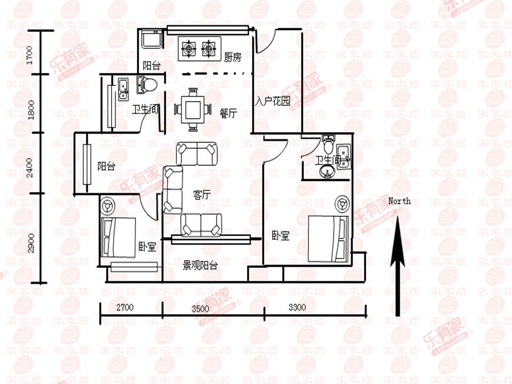 御湖半山华府 3房2厅2卫 91.24㎡