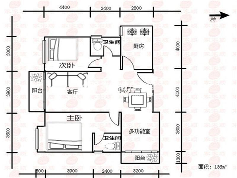 华宇新天大厦 3房2厅2卫 136㎡-惠州华宇新天大厦租房