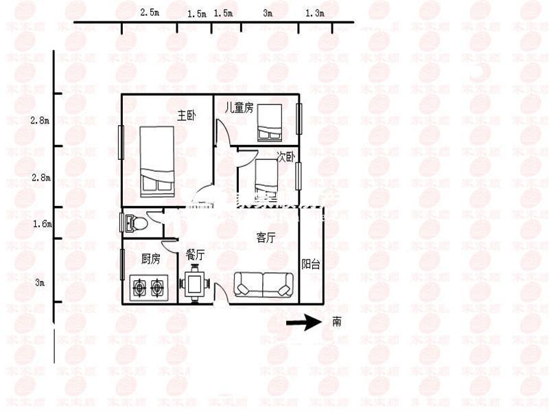 公交花园 3房2厅1卫 88㎡-珠海公交花园二手房