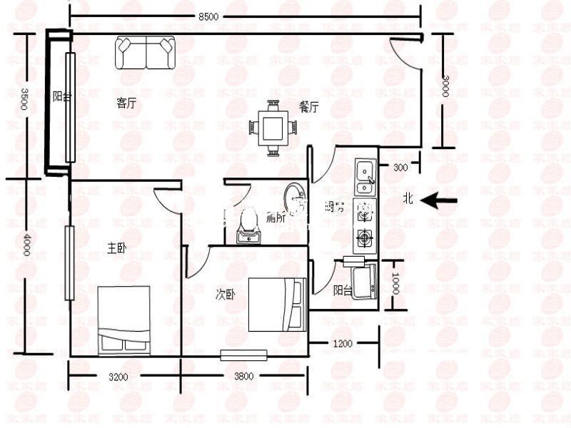 名仕园 3房2厅3卫 128.5㎡