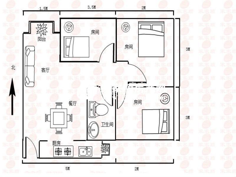 金地利广场 3房2厅1卫 123㎡-中山金地利广场二手房