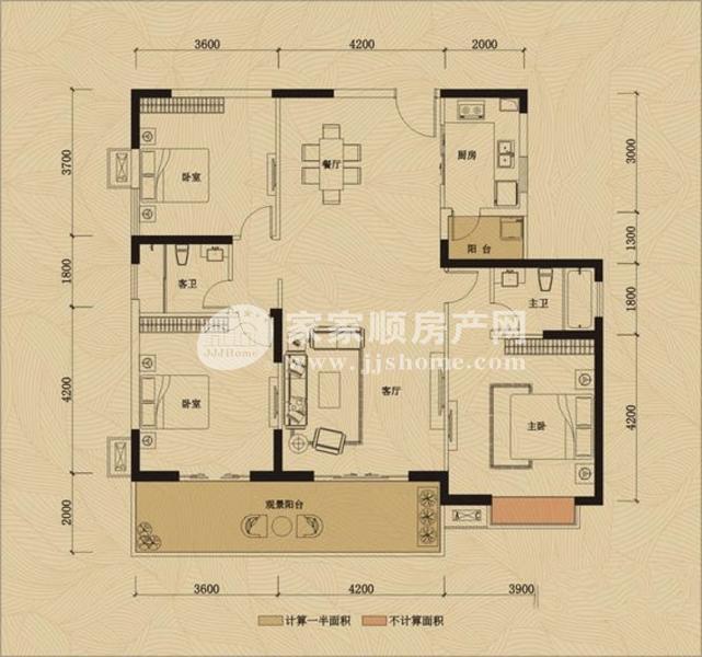 143平3房