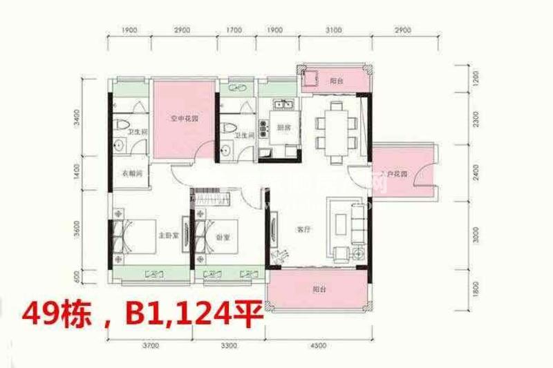 49栋B1，124平