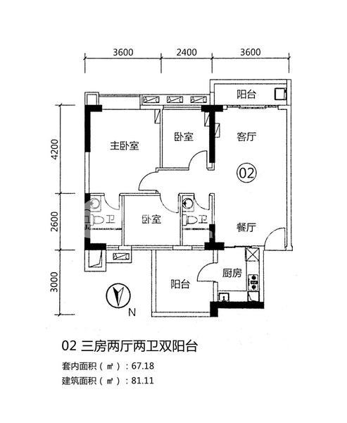 凯蓝滨江名门花园户型图