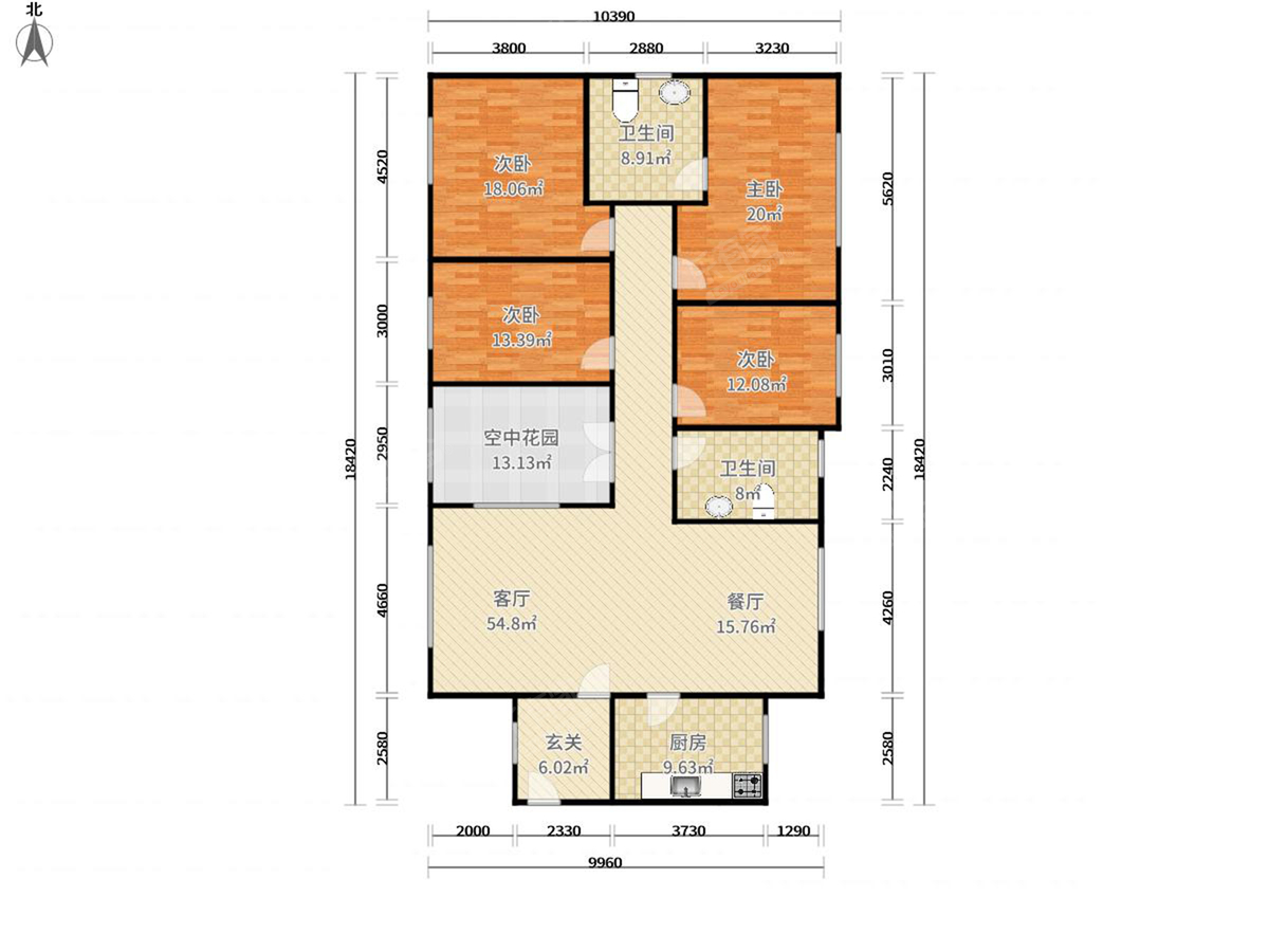 南畔山 4房2厅2卫 168㎡