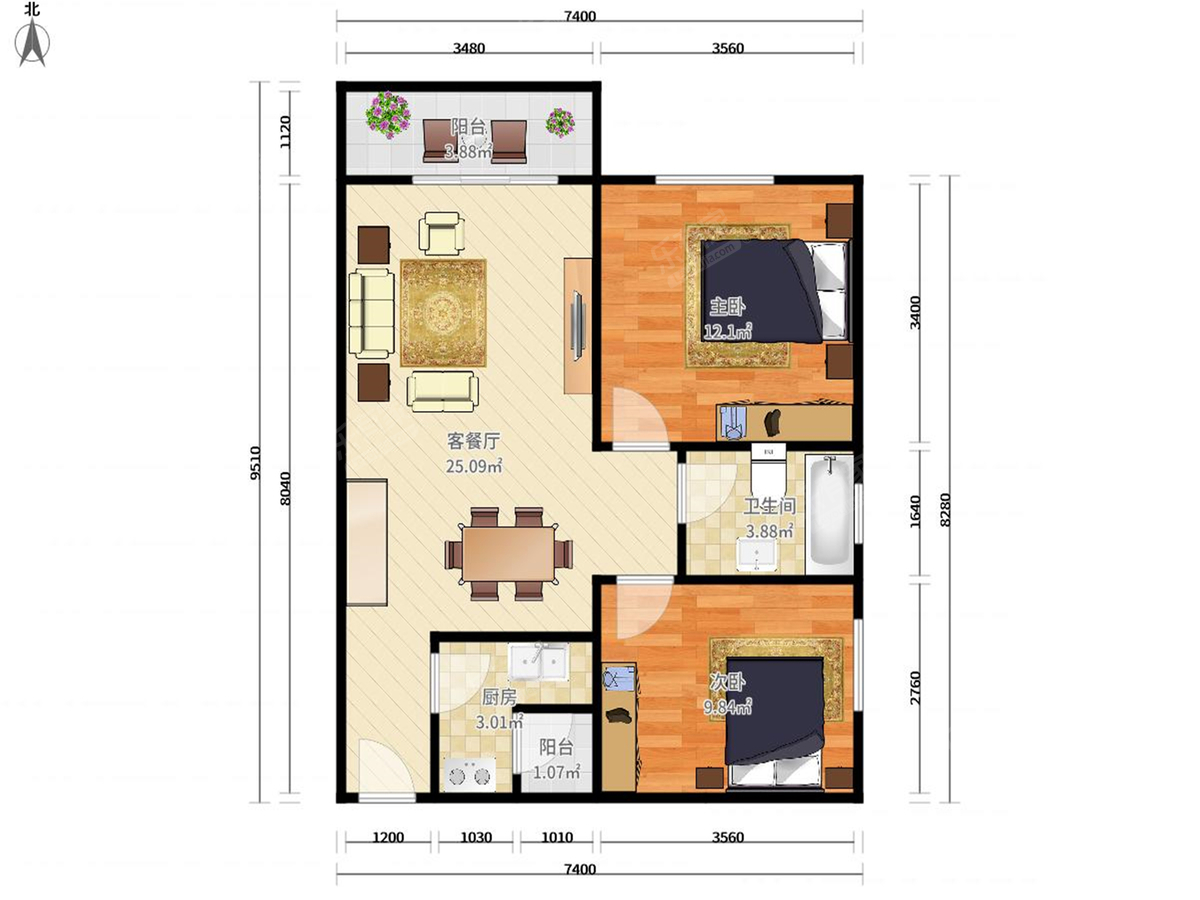 华安小区 3房2厅1卫 97.38㎡-佛山华安小区二手房