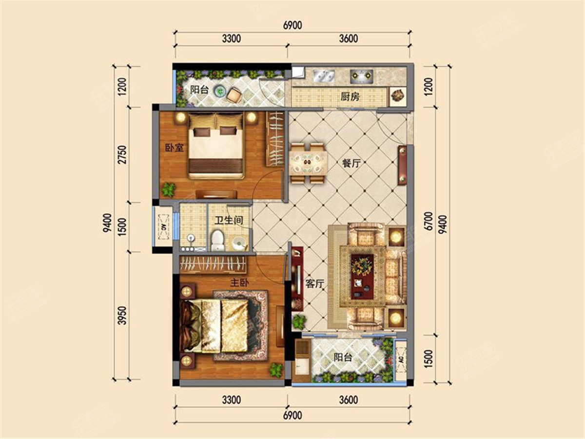 1栋B1户型72.17m²