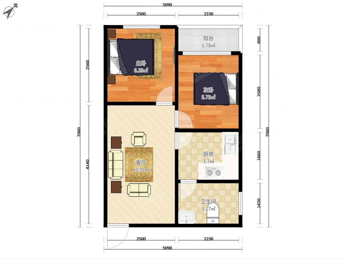 白金假日公寓户型图