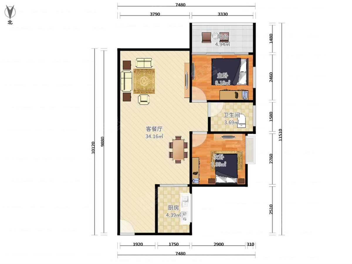 公园大地花园八期户型图