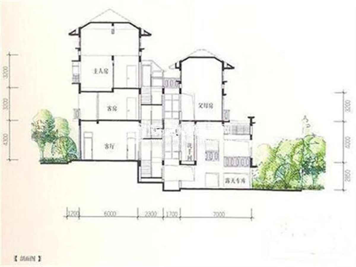 仙湖山庄二期 6房3厅2卫 223㎡