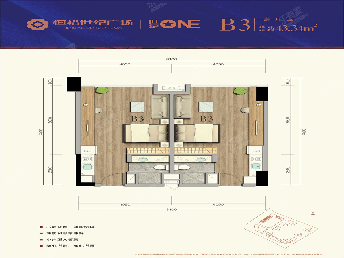 B3户型43平