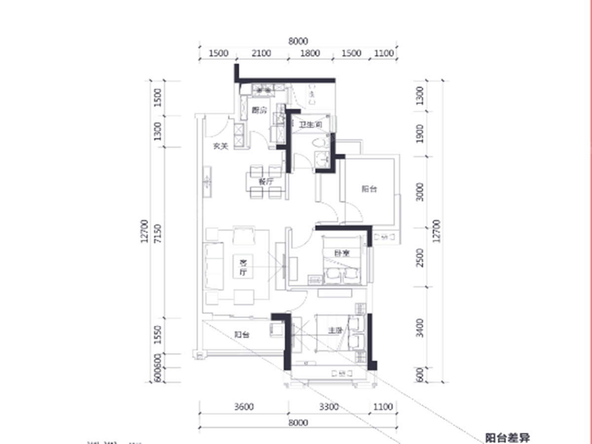 卓越东部蔚蓝海岸花园七期户型图