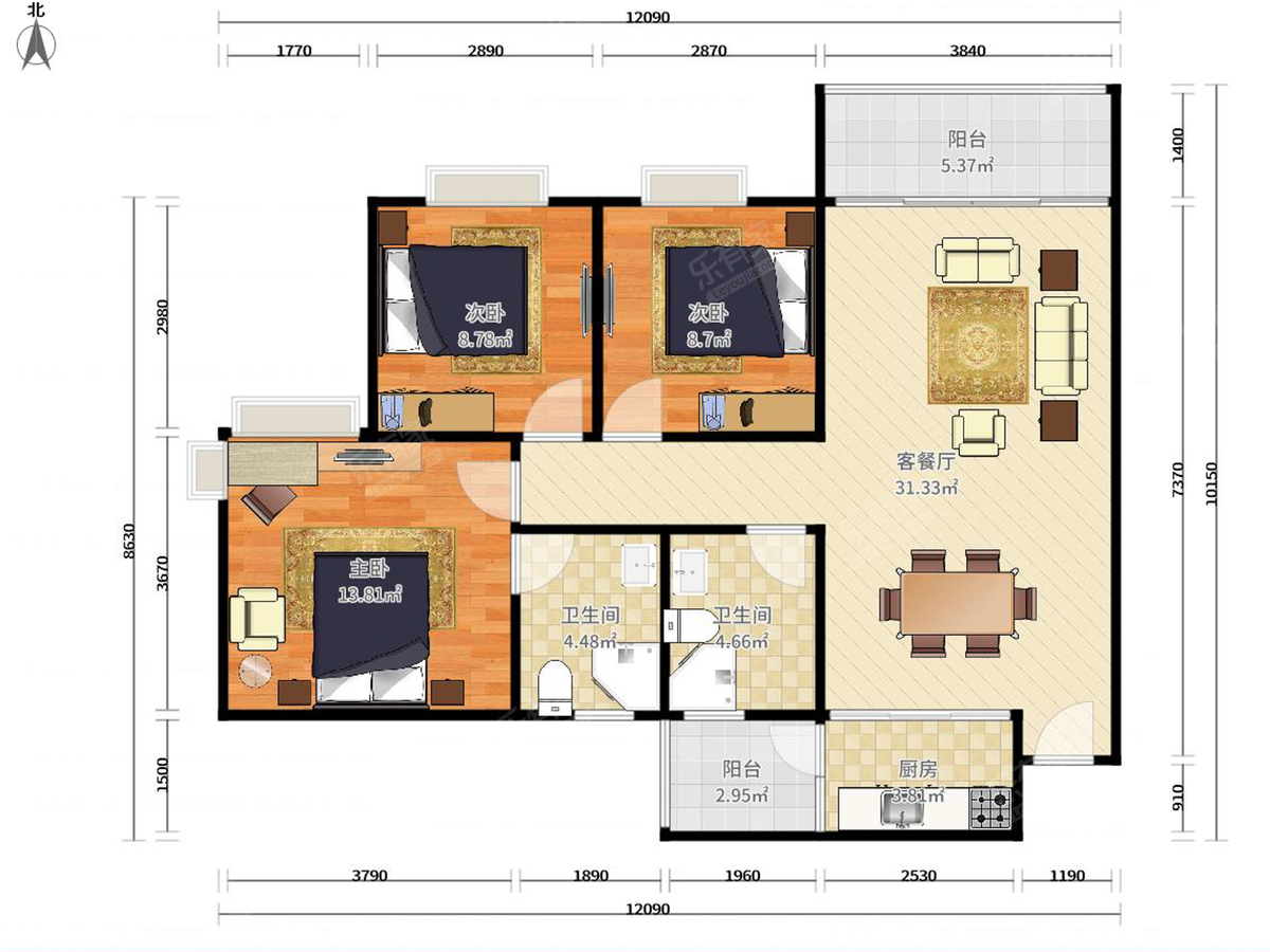 雅居乐鸿禧华庭户型图