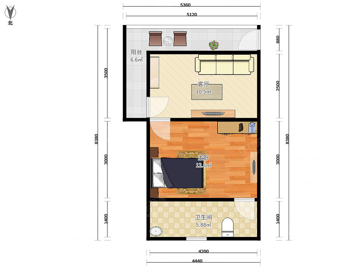 江海一路 1房0厅1卫 145㎡