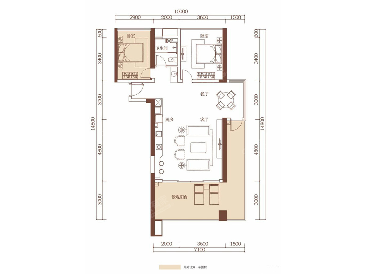 合正东部湾110m²户型