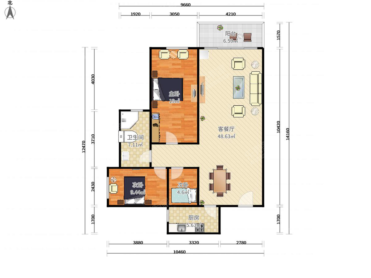 岐江实验小精装3房出售