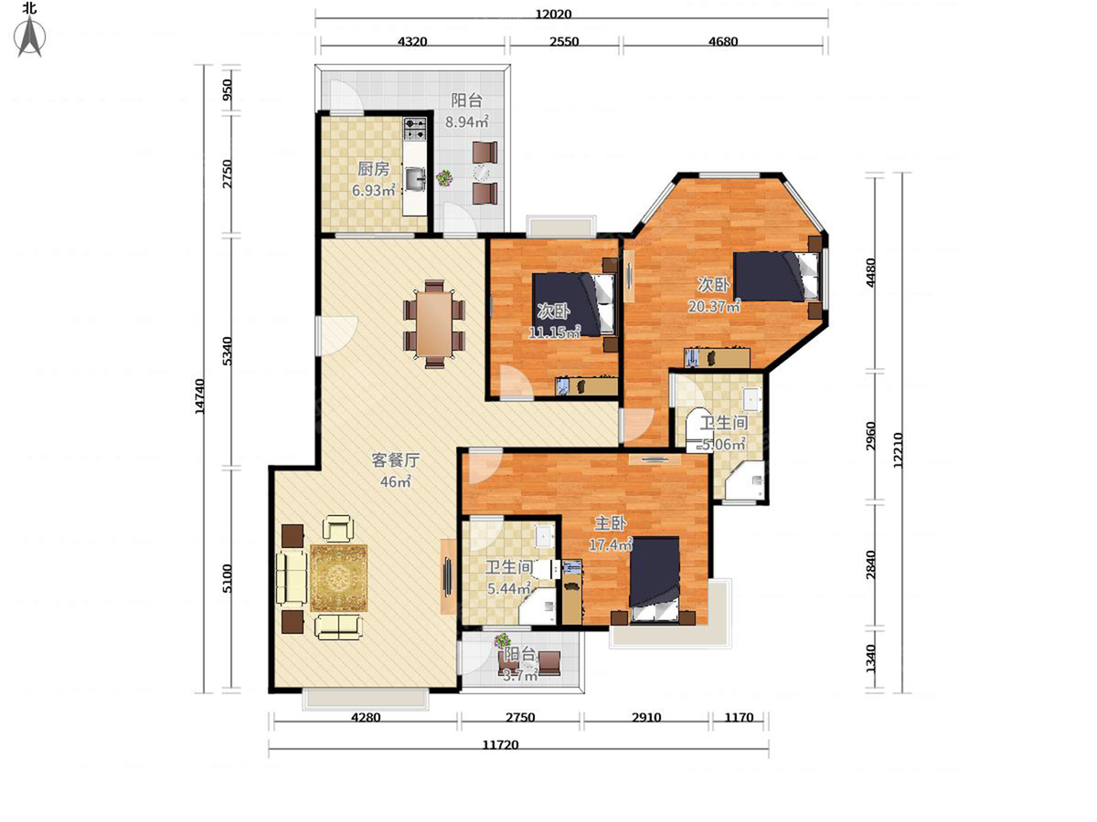 远洋城美域（A16）户型图