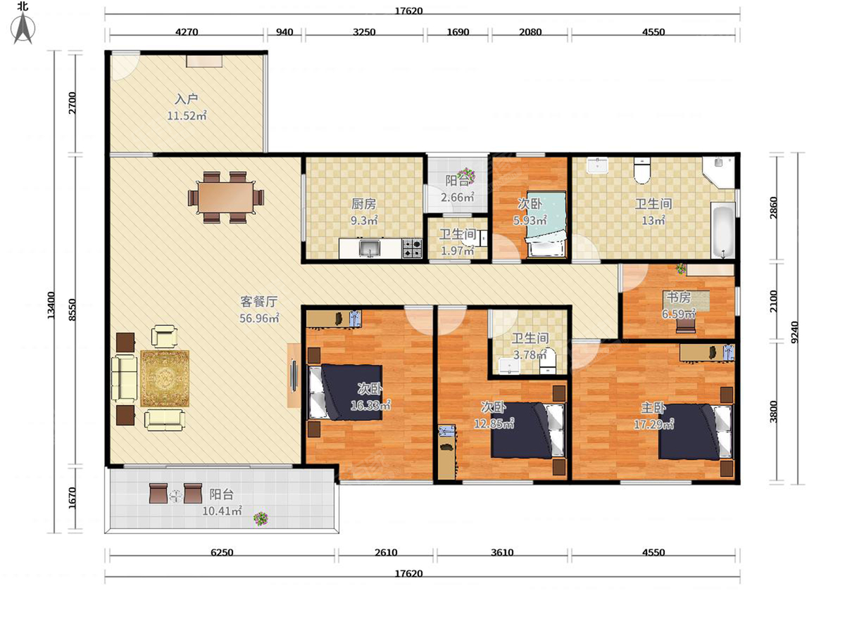 中洲中央公寓户型图
