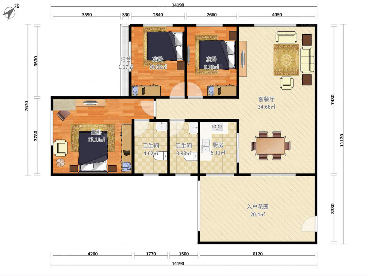 紫茵庭园(中山)户型图