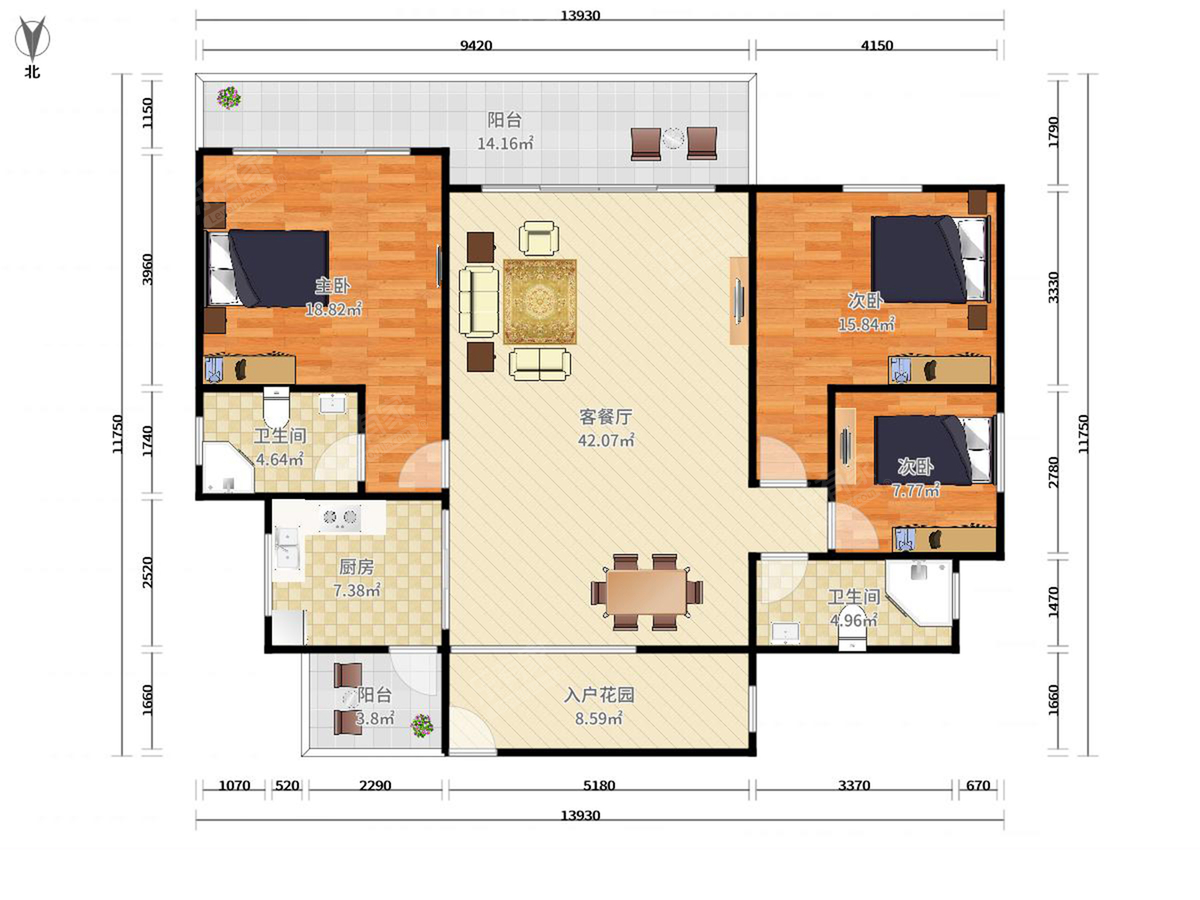 远洋城美域（A16）户型图