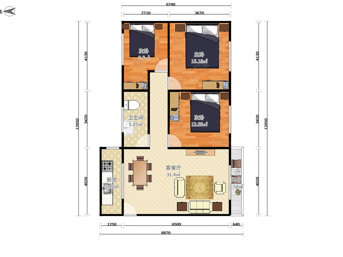 东方半岛花园B区户型图