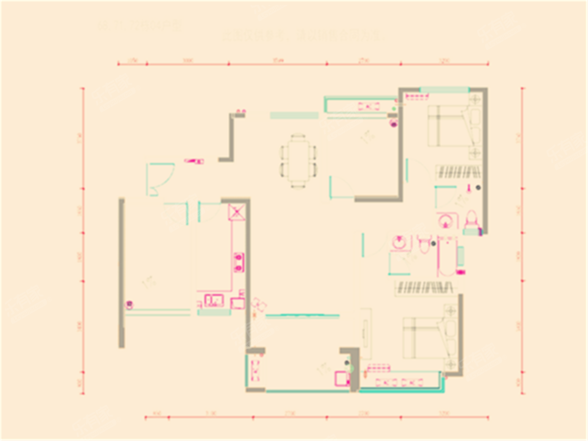 龙光城南三期 4房2厅2卫 116.65㎡