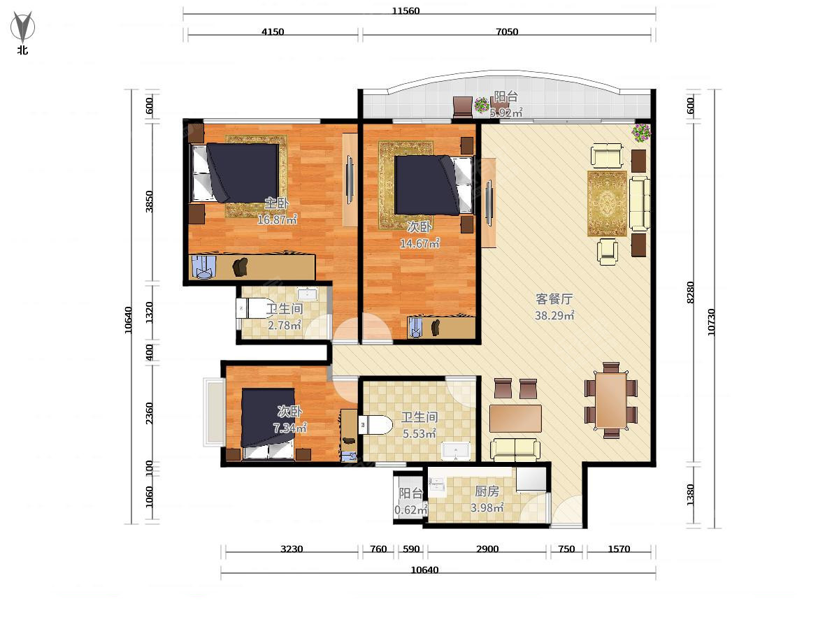 中澳新城景湖居 3房2厅2卫 123㎡-中山中澳新城景湖居二手房