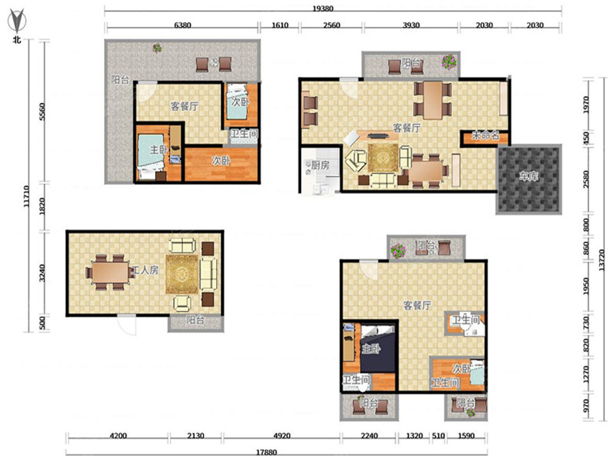 远洋城鎏金山区A14A15户型图