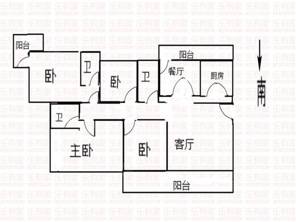 港城花园 4房2厅3卫 173㎡