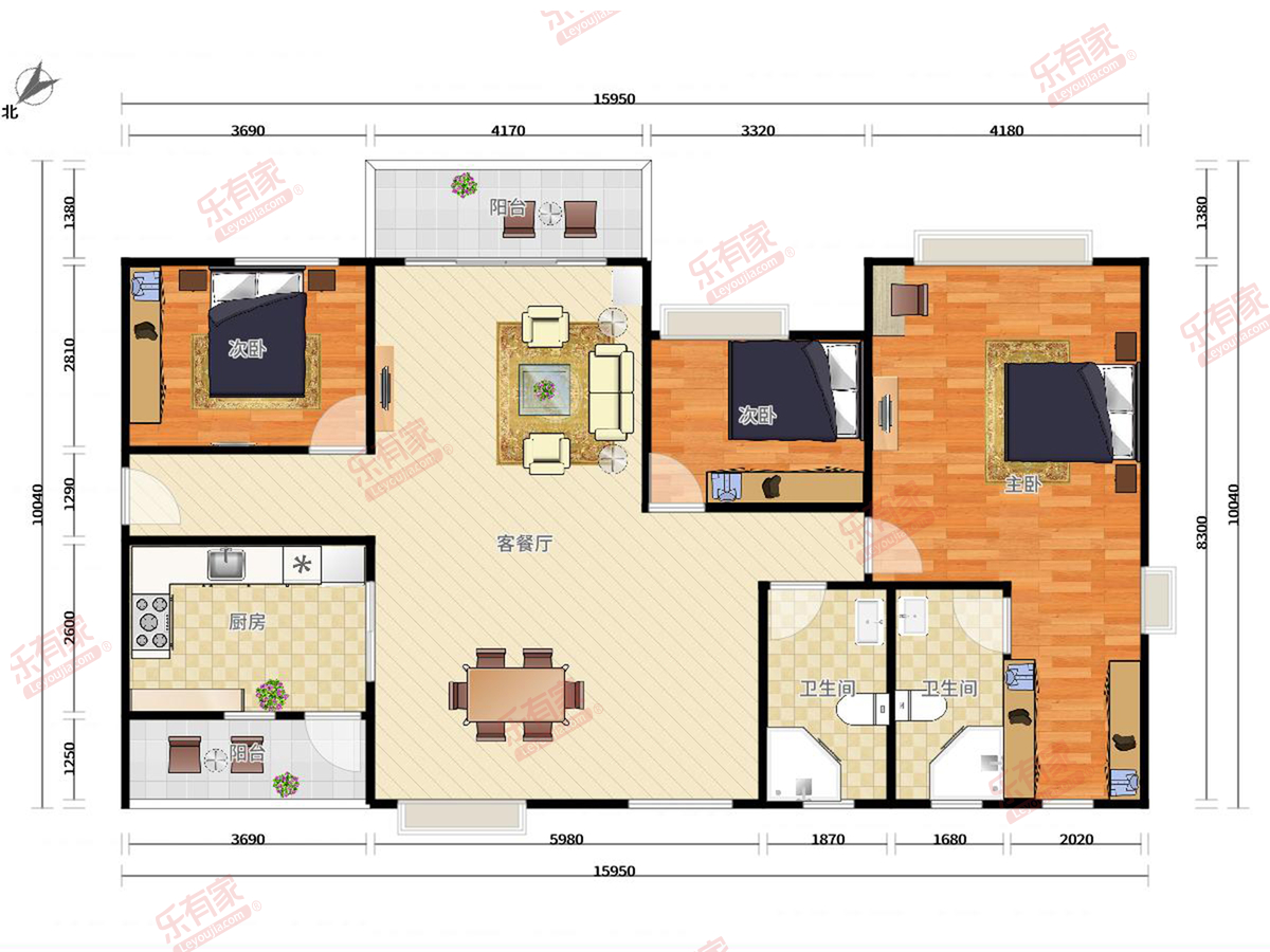 香缤一号 5房2厅2卫 123.47㎡