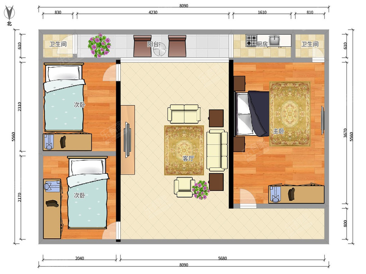 志洪嘉园 1房1厅1卫 40㎡