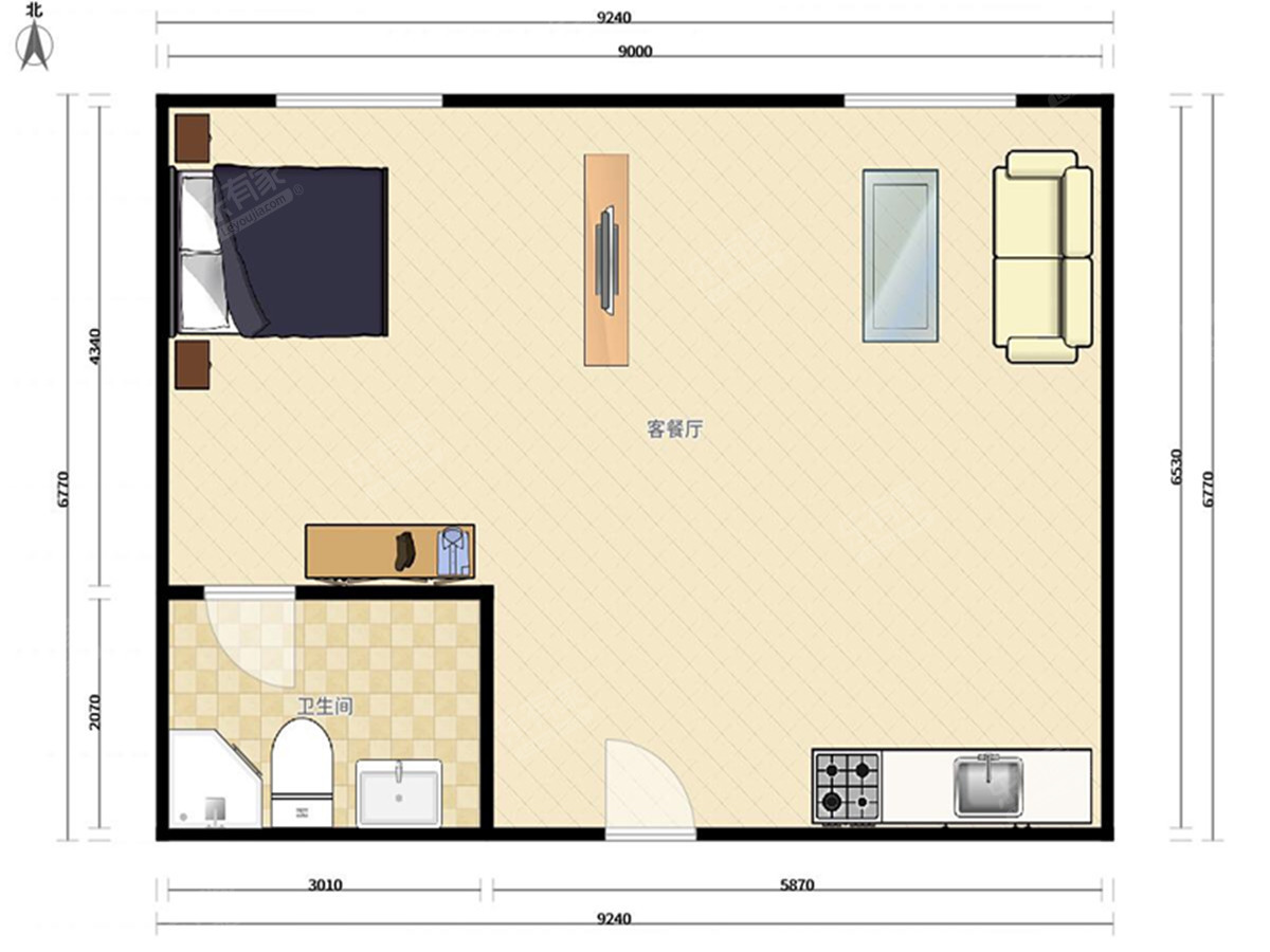 华鸿公寓酒店户型图