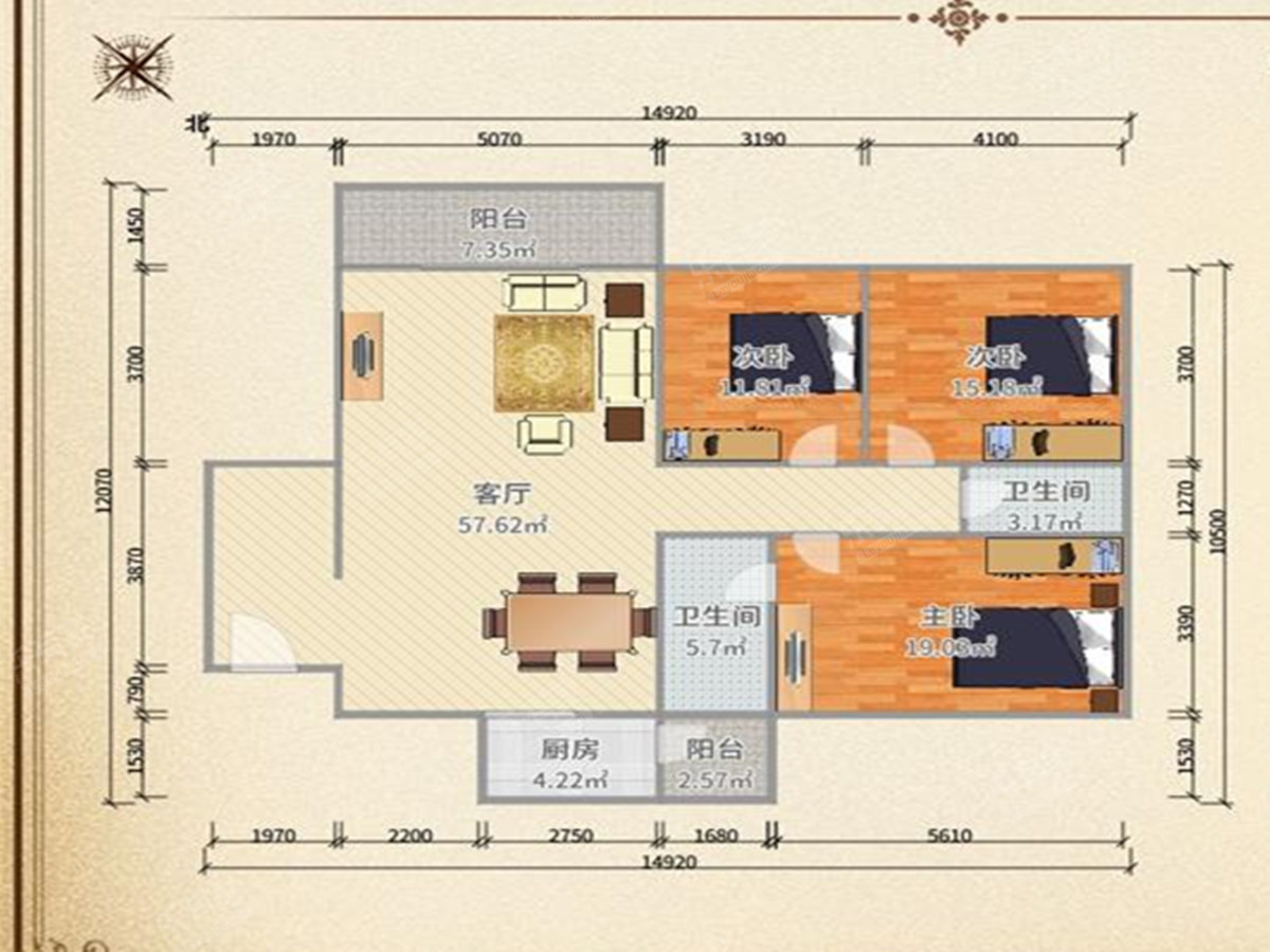 东海岸花园户型图