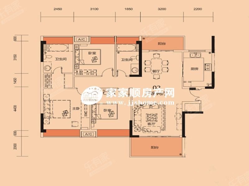 盛和豪园 4室2厅2卫1厨2阳 176.55 南