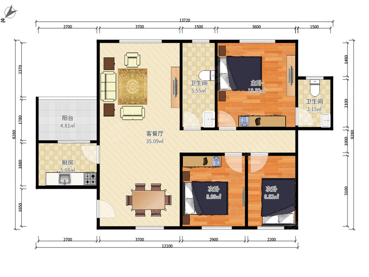 东方凤雅台户型图